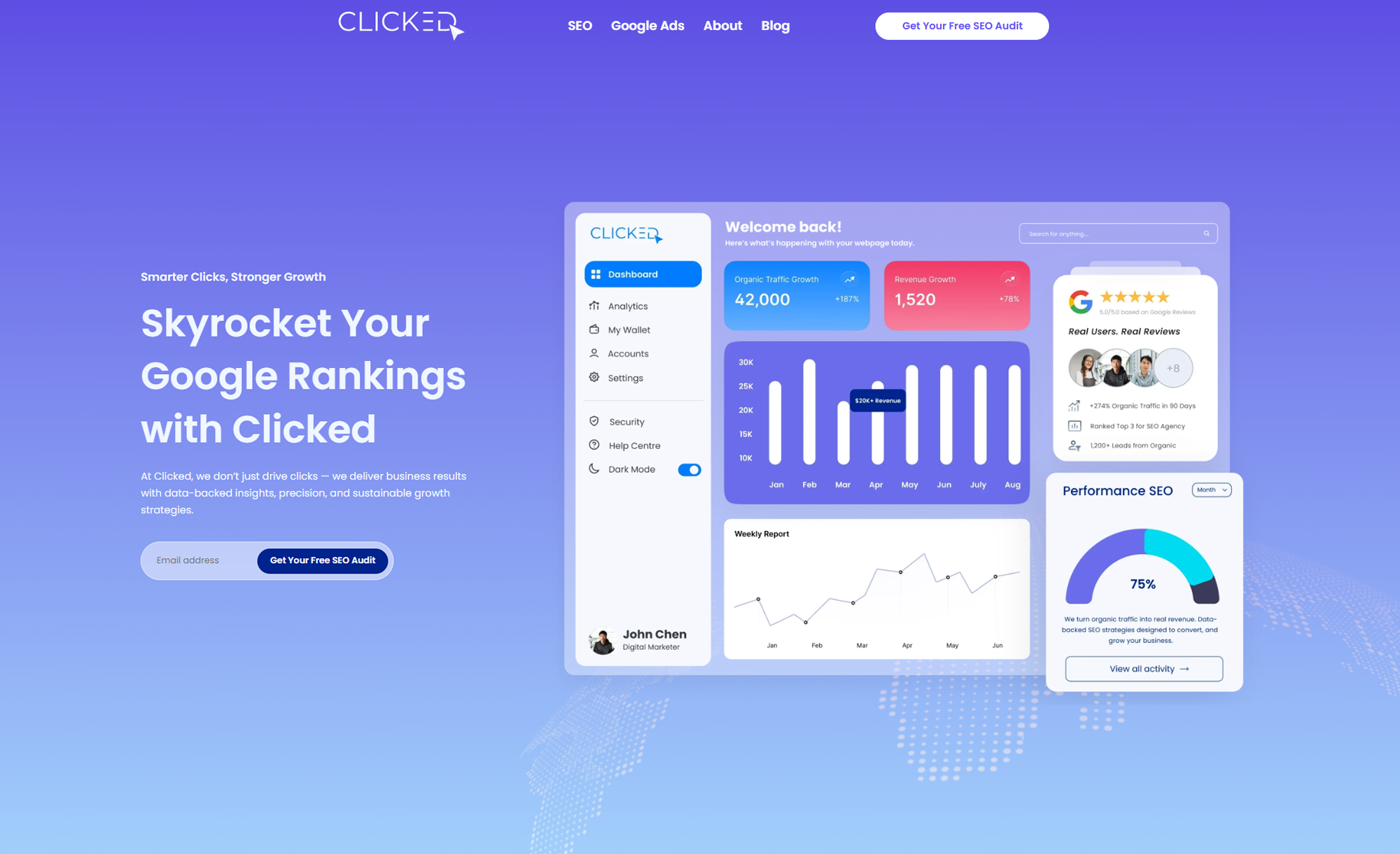 Clicked Hero Section